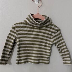 Olive and White Striped Kids Turtleneck by [Brand]